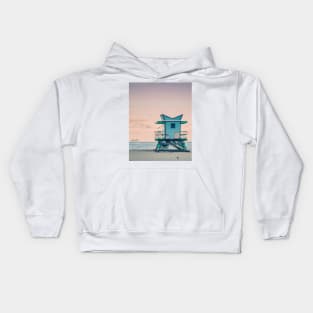 Lifeguard Building on the Miami Beach - Aesthetic Kids Hoodie